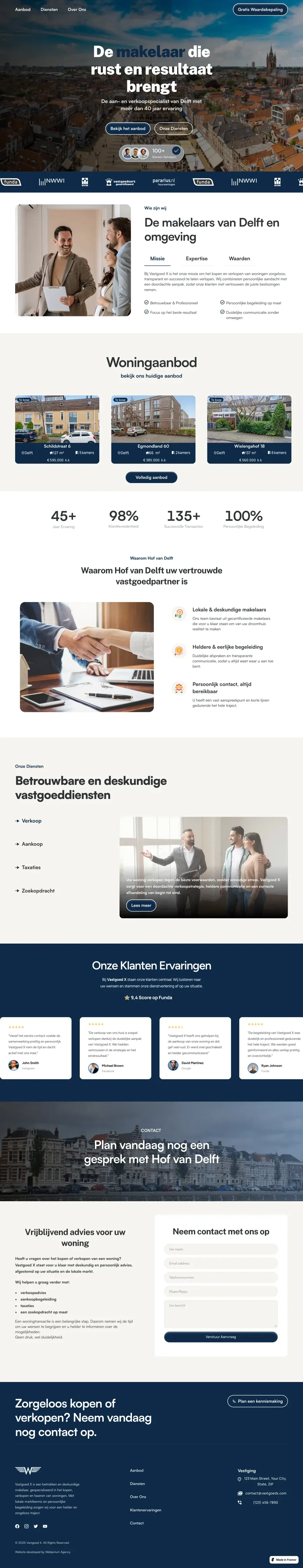 De website van Hof van Delft